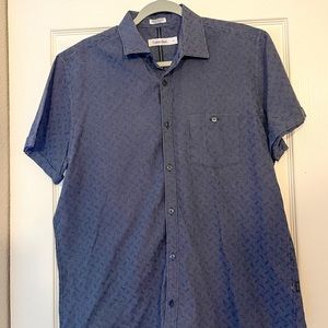 Calvin Klein Blue Short Sleeve Button Down